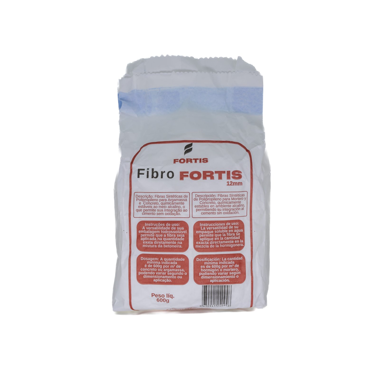 FIBRA DE POLIPROPILENO 12MM ( PACK 600 GRAMAS ) - FIBROFORTIS
